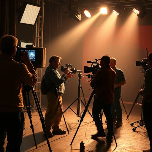 Equipo de Estudio Lumina Productions trabajando en un set de grabaci贸n